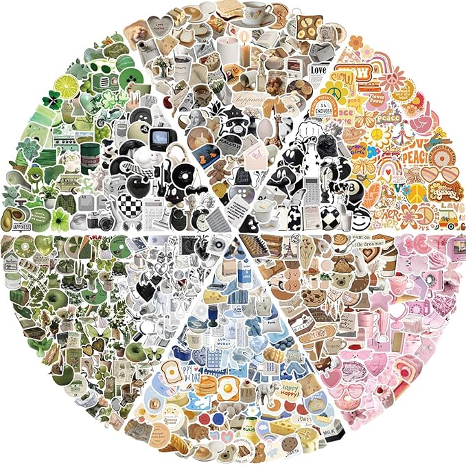640pcs aesthetic stickers,vsco stickers aesthetic for water bottles,vinyl waterproof laptop sticker,skateboard computer phone decals for girls teens