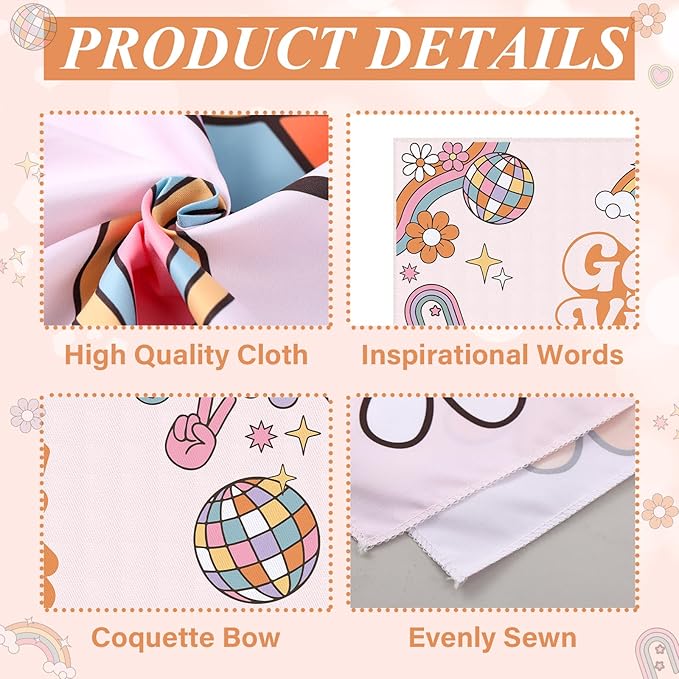 HunnmingRe 60" x 40" Pink Tapestry Coquette Pink Aesthetic Bedroom Hanging Wall Art Preppy Tapestry Decor Kit Cute Room Decoration for Women Girls Room Dorm Apartment (Good Vibes Only)