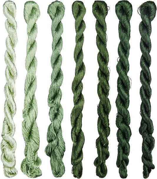 Natural 100% Silk Thread, Handmade Embroidery Thread Silk Floss 7 Colors 110m Each (15)