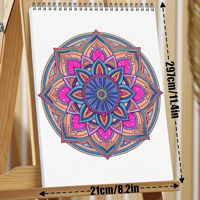 CKMOREL Mandala Coloring Book for Adult Spiral Bound Lay Flat Mandala Coloring Book for Women 24 Pages One Sided Design Gift for Adult to Relax and Relieve Anxiety - Beauty of Mandala