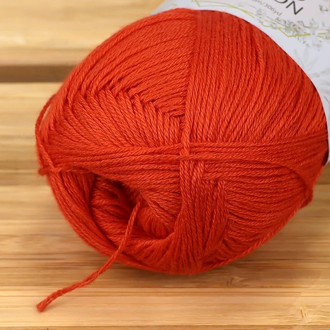 JubileeYarn Baby Soft Bamboo Cotton Yarn - 50g/Skein - Cherry Red - 4 Skeins