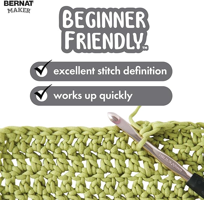 Bernat Maker Clay Yarn - 2 Pack of 250g/8.8oz - 72% Cotton 28% Nylon - #5 Bulky - 290m/317Yards - for Knitting, Crochet and Amigurumi