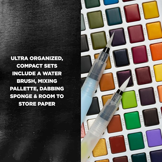 SAKURA XCNW-12H XNCW-12H, 12 Assorted Watercolors Field Sketch Set with Brush