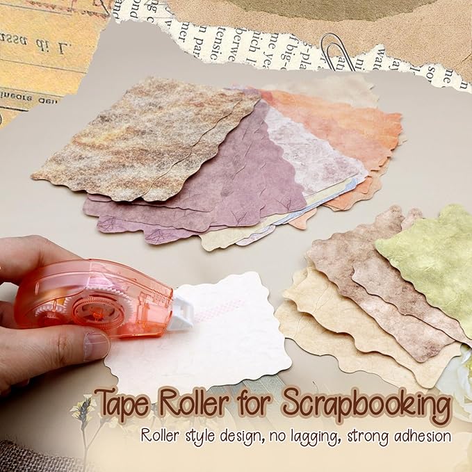 170 Pcs Sheets Vintage Scrapbook Paper Kit with Photo Tapes, Textured Scrapbook Paper, Scrapbooking Supplies, Junk Journal Supplies, Decorative Decoupage Card, Mixed Media Collage Making Craft