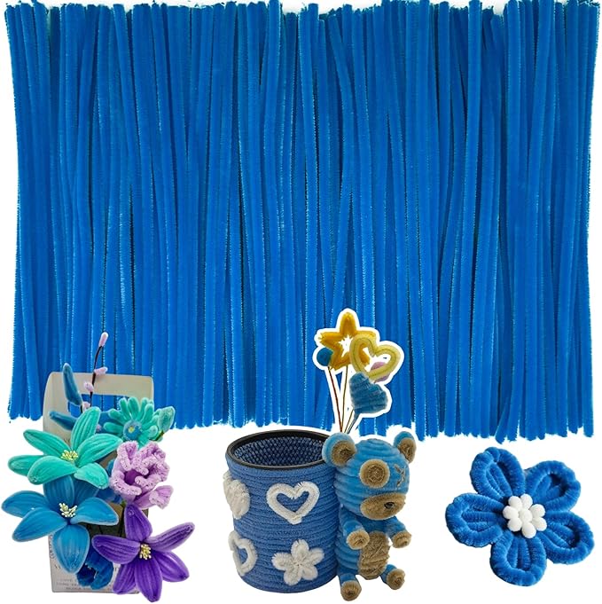 Blue Pipe Cleaners,Pipe Cleaners Craft,Arts and Crafts,Craft Supplies,Art Supplies,School Halloween Party Treat Bags,Girl Toys