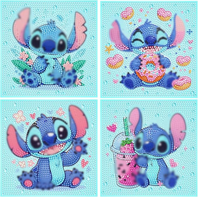 Diamond Art Kits for Kids - 4 Pack Diamond Art Painting Kits - Arts and Crafts for Kids Ages 8-12 - Dimond Art Mosaic - Craft Kits for Girls - GEM Art for Year Old Girl Boys Gifts Adults Art Supplies