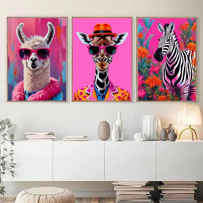 cupmod 6 Packs Colorful Animal Paint by Numbers Kit for Adults,DIY Watercolor Oil Painting by Numbers Kit,Easy Acrylic Adults Paint by Numbers Kit for Home Wall Decor 9.8x13.8inch