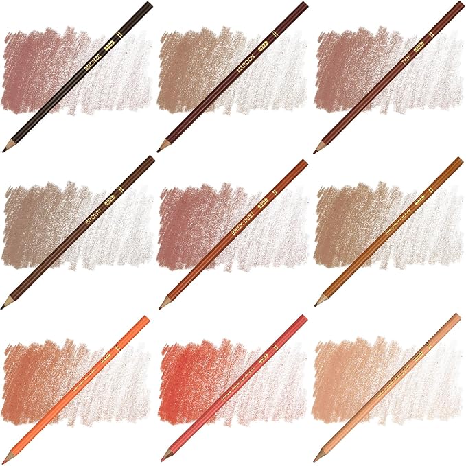 Skin Tone Colored Pencils,Oil Based Wooden Colored Pencil Set for Adults Coloring Books Drawing Sketching Art Supplies 24 Color