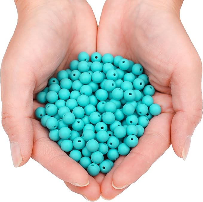 bonny boxx 200pcs 10mm matte peacock green acrylic round beads, frosted plastic resin bubblegum balls chunky gumball beads for necklace and bracelet making, crafting supplies