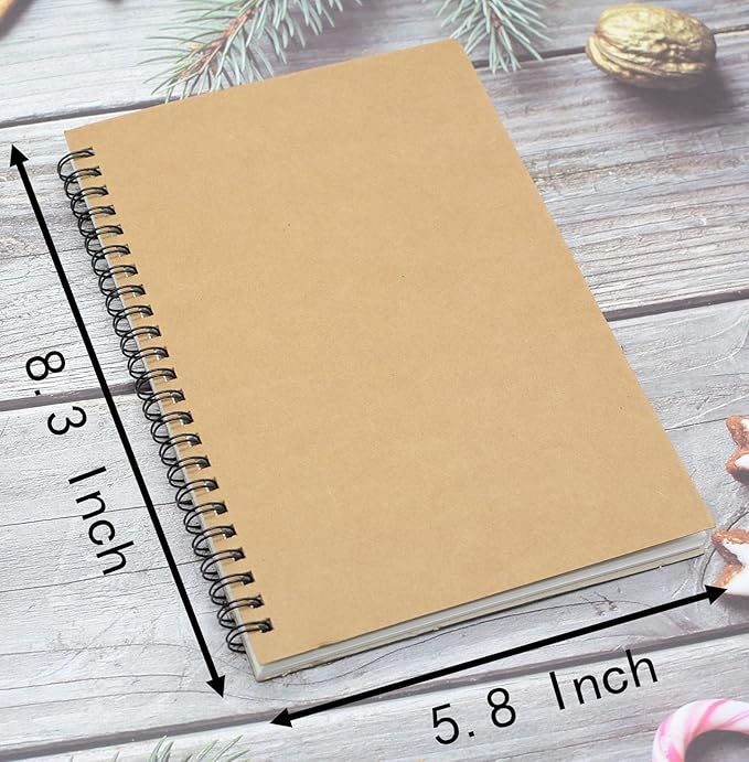 5 Pcs A5 Sketchbook, Spiral Sketch Pads, 30 Sheets (60 Pages) 120 GSM Thicken Paper, for Art Painting and Drawing (A5)