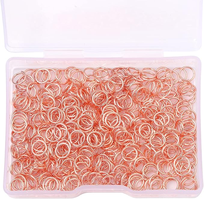 Rose Gold Plated Jump Rings Non Tarnish 6mm 400pcs for Jewelry Making Findings
