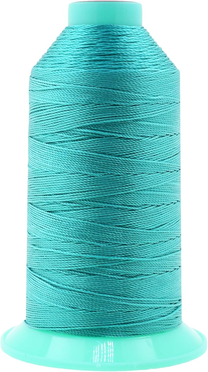Mandala Crafts Size 277 840D T270 Bonded Nylon Thread - Turquoise 800 YDs Tex 270 Heavy Duty Sewing Threads for Leather, Jeans, Weaving, Outdoor Marine Upholstery