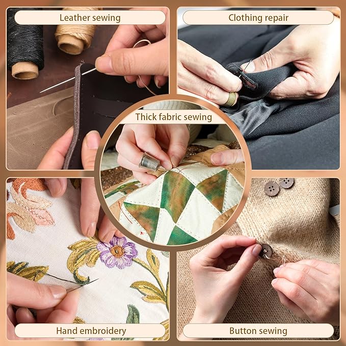 Hand Sewing Needles, 2.56-inch Large Eye Sewing Sharp Needles, Leather Needle Embroidery Thread Needle for Crafts, Repair Stitching with a Bottle(23 PCS)