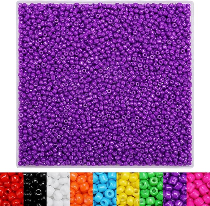 IOOLEEM Purple Glass Beads, 4000+pcs 3mm, Ideal for Jewelry & Bracelets