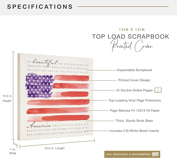 12x12 Scrapbook, American Flag