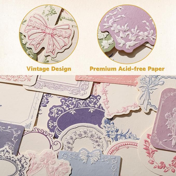160 Pcs Vintage Scrapbook Supplies Kit, Including 120 Sheets Scrapbook Paper Pad 40 Decorative Flower Stickers, Junk Journal Accessories Scrap Book Crafting for Mixed Media Collage Card Making