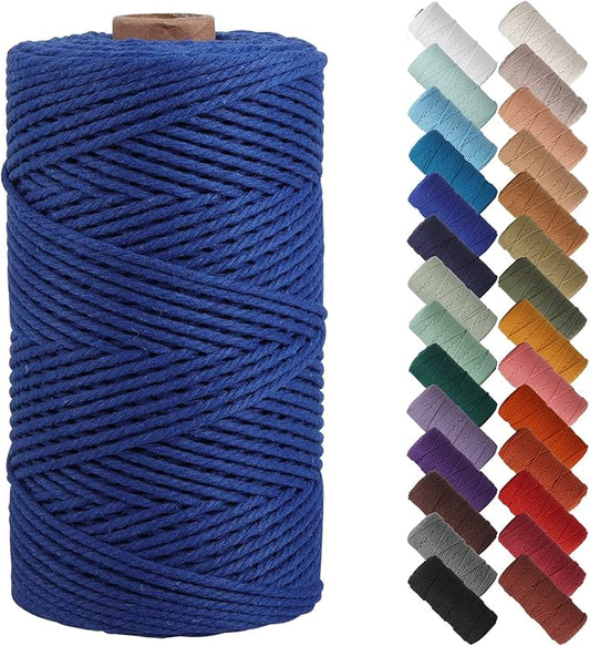 NOANTA Royal Blue Macrame Cord 2mm x 220yards, Colored Macrame Rope, Cotton Rope Macrame Yarn, Colorful Cotton Craft Cord for Wall Hanging, Plant Hangers, Crafts, Knitting