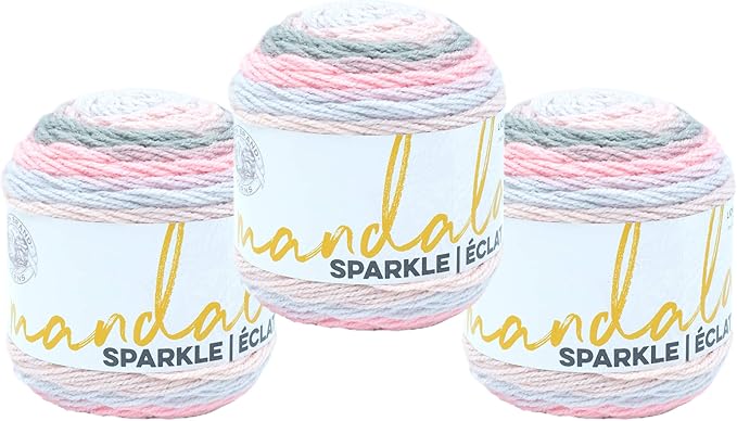 (3 Pack) Lion Brand Yarn Mandala Sparkle Yarn, Nova