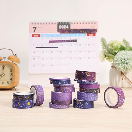 Mr. Pen- Washi Tape Set, 21 Rolls, Outer Space Design, Decorative With Measure Tape, Scrapbook Washi for Journaling, Craft