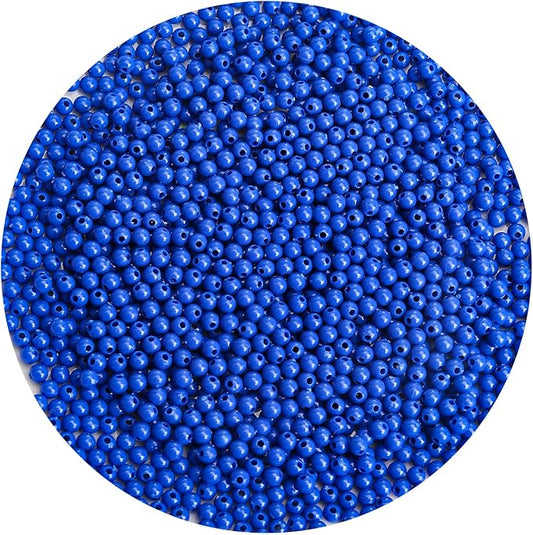 bonny boxx 2000pcs 4mm smooth sapphire acrylic round beads, plastic resin bubblegum balls chunky gumball beads for necklace and bracelet making, crafting supplies