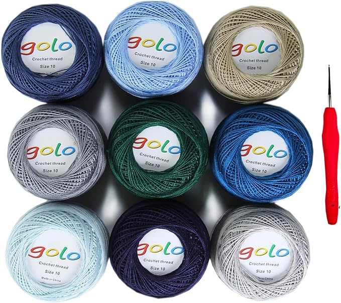 golo Crochet Thread Size10 Embroidery Thread 10g Crochet Yarn for Hand Knitting 10-9-5