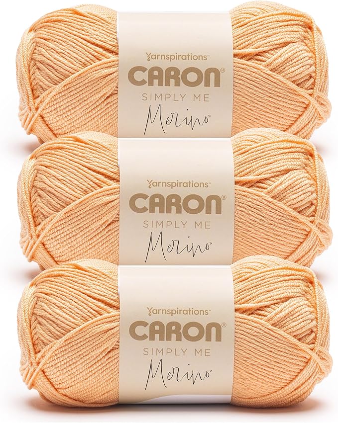 Caron Simply Me Merino Peach Earth Yarn - 3 Pack of 100g/3.5oz - 50% Acrylic, 50% Merino Wool - #3 DK (Light) - 215 Yards - Knitting/Crochet