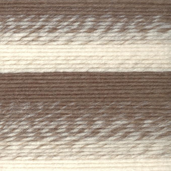 Lion Brand Yarn Scarfie Bulky Yarn, Cream/Taupe, 1 Pack
