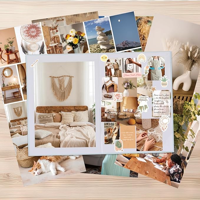 ANERZA 1100+ Vision Board Book, Vision Board Supplies for Women, Vision Board Clip Art Book, Vision Board Pictures and Quotes, Scrapbook Kit and Collage Book Magazines, Inspire and Create Life Goals