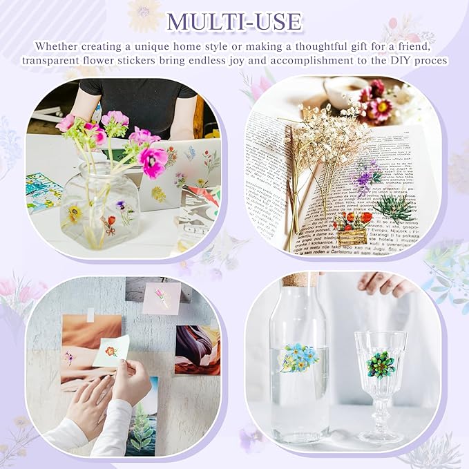 240Pcs Gilt Flower Stickers for Scrapbooking,Self-Adhesive Floral Stickers Scrapbook Supplies Journaling for Water Bottle Adult Card Making Letters DIY Cards Decoration