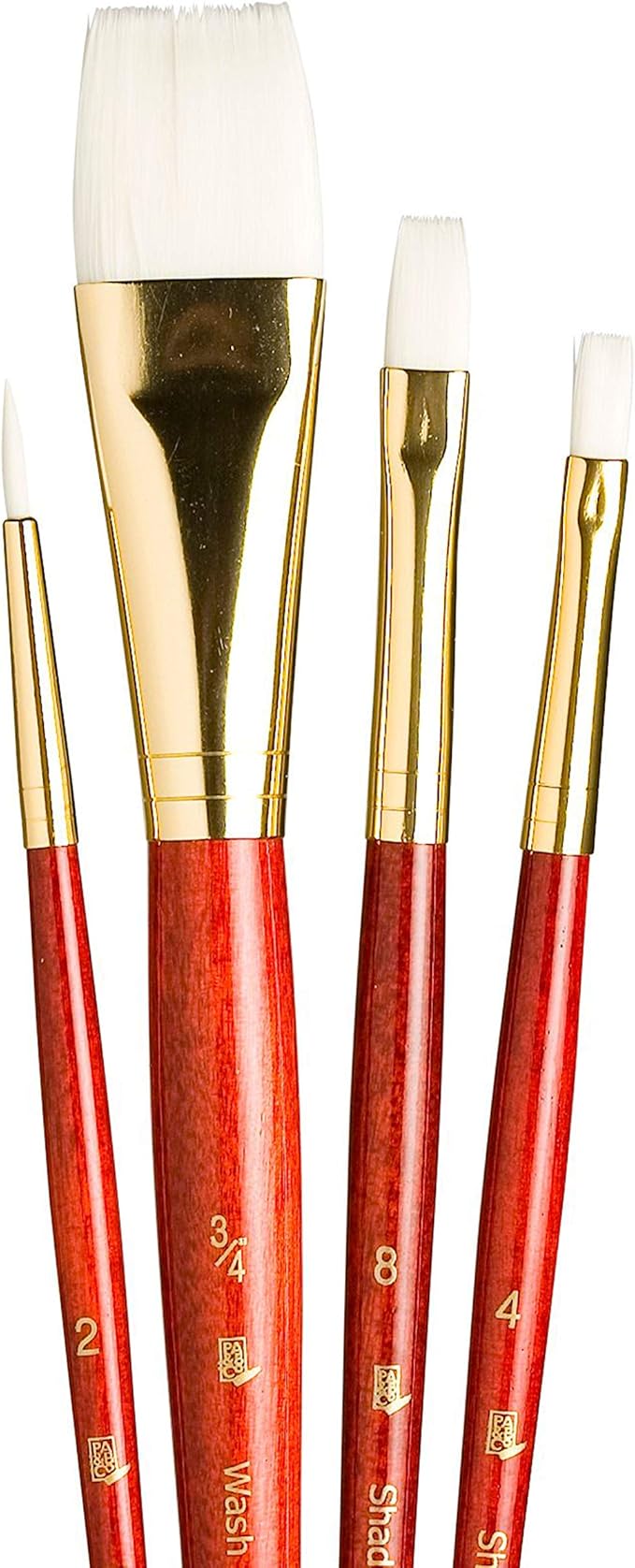Princeton RealValue Brush Set, White Taklon, Red Handle, 4 Piece, 1 Count
