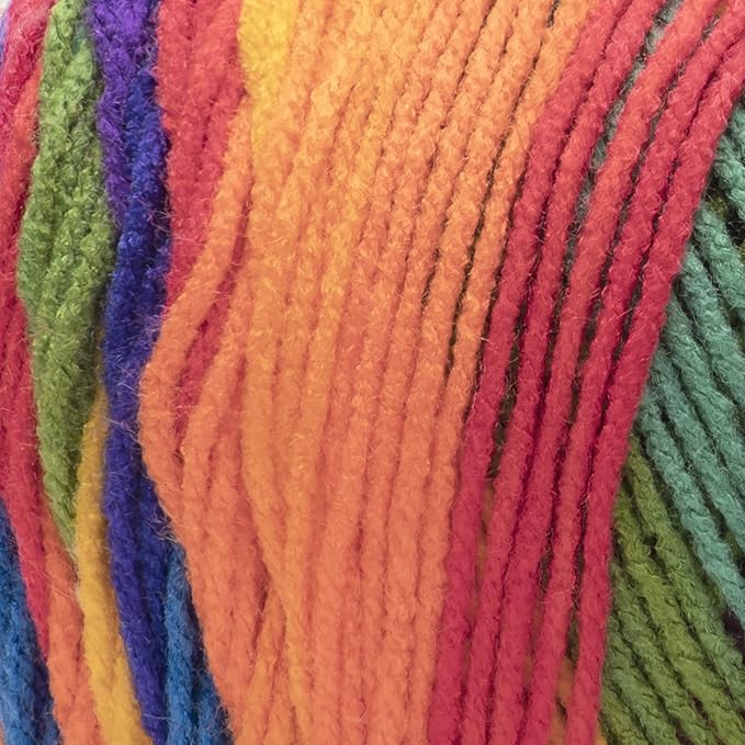 Red Heart Super Saver Jumbo Favorite Stripe Yarn - 2 Pack of 283g/14oz - Acrylic - 4 Medium (Worsted) - 482 Yards - Knitting/Crochet
