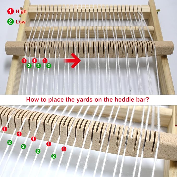 Weaving Loom Kit,Wooden Multi-Craft Weaving Loom Tapestry Loom Large Frame 9.85x 15.5inch,DIY Hand-Knitting Weaving Machine with Loom Stick Bar for Kids, Adult and Beginners Handcraft Loom