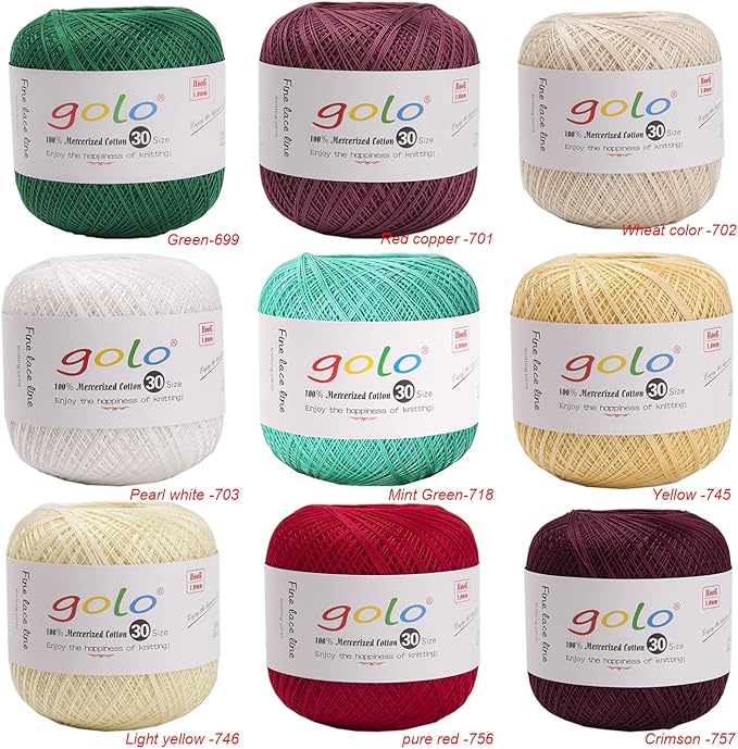 golo Crochet Thread Size 30 Yarn for Hand Knitting Celery Green-647