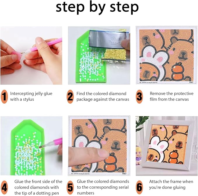 Mangpung Capybara Diamond Art Kits for Beginners, Capybara Diamond DIY Painting Kits, Full Drill Diamond Dots Paintings, Paint with Diamonds Pictures Art Painting DIY Crafts Kit Gift for DIY Lovers