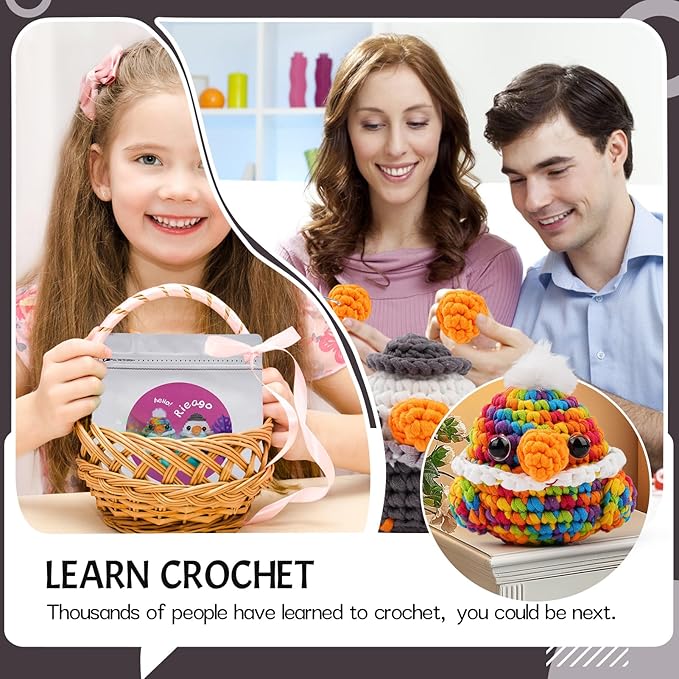 Vanttokeey Crochet Kit for Beginners, Animal Amigurumi Crochet Kits Included, Step-by-Step Video Tutorials, Beginner Crochet Kit for Adults and Kids, DIY Easy Crochet Crafts (Eagle Parrot)