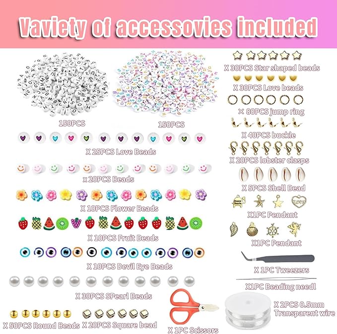 54000pcs Glass Seed Beads for Jewelry Making Kit, 120 Colors 2mm Small Beads Kit Bracelet Beads with Letter Evil Eye Beads Jump Rings & Charms Pendants for Bracelets Making, DIY, Adult Craft Supplies
