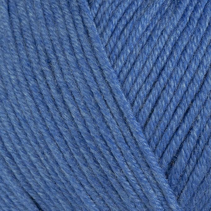 Estako Happy Cotton, (4 Skeins Pack) 60% Cotton 40% Acrylic Yarn, Soft, Fine/Sport (2) for Crochet and Knitting (4 x 1.76 Oz) / (4 x 180 Yrds) (4230 - Denim Blue)