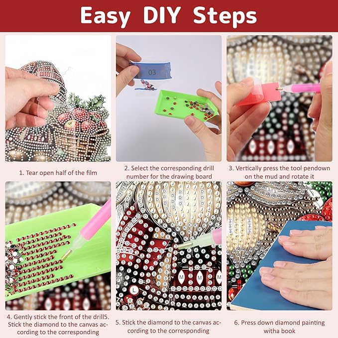 Genius maker Christmas Diamond Art Hanging Kits for Adults, Gnome Diamond Painting Pendant Kits, DIY Acrylic 5D Special Shaped Crystal Diamonds Gem Art Painting Ornament for Home Wall Decor Gift