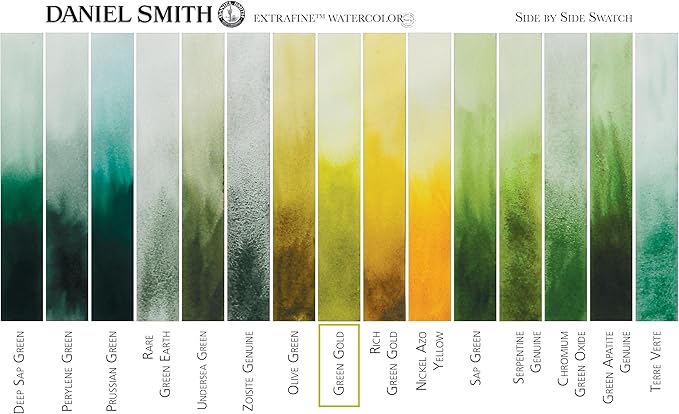 Daniel Smith Extra Fine Watercolor Paint, 5ml Tube, Green Gold, 284610139