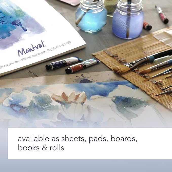 Canson Artist Series Montval Watercolor Paper, Wirebound Pad, 14x11 inches, 20 Sheets (140lb/300g) - Artist Paper for Adults and Students - Watercolors, Mixed Media, Markers and Art Journaling
