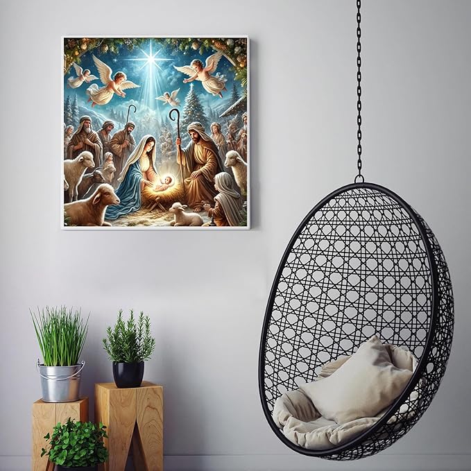 CZYWJMEI 5D Diamond Painting Kits for Adults Beginners,DIY Jesus Diamond Art Kits,Full Round Drill Diamond Dot Gem Art Kits,Home Wall Decor 13.7x13.7nch
