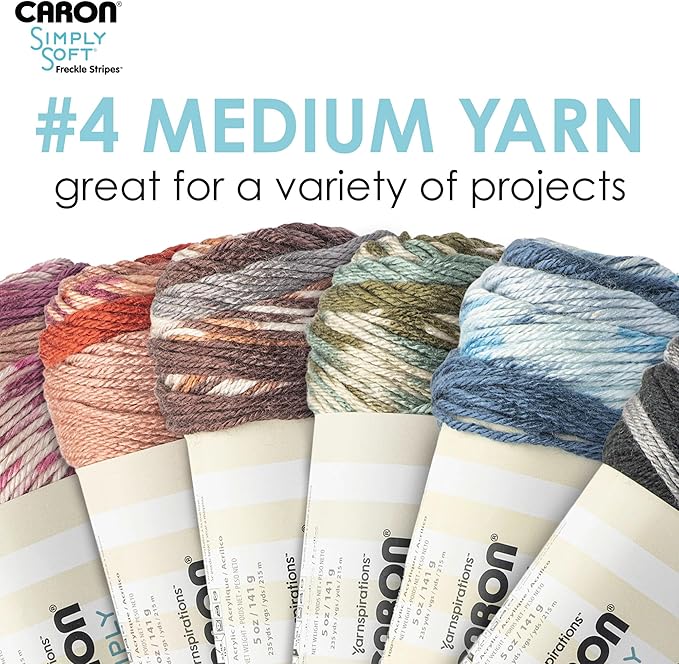 Caron Simply Soft Freckle Moss Yarn - 3 Pack of 5oz/141g - Acrylic - #4 Worsted (Medium) - 235 Yards - Knitting & Crochet