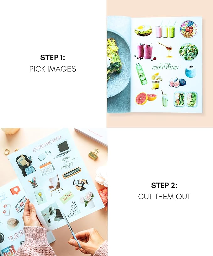 Lamare Vision Board Collage Book - Vision Board Images, Vision Board Supplies, Vision Board Kit for Manifestation