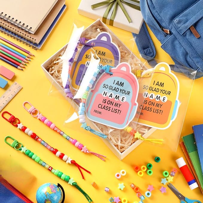 Suncalla 984 Pcs 24 Set Keychain Making Kit DIY Back Key Chain Crafts Bead Adjustable Letter Beads Cards Strings Kit Gift Accessories Party Favors for Adult