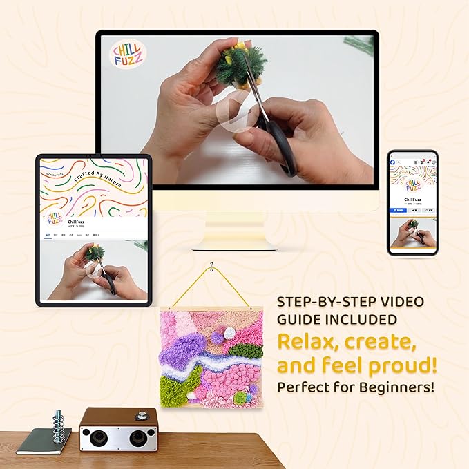 ChillFuzz DIY Moss Wall Art Kit Natural Preserved Moss Frame Handmade Greenery Decor for Home & Office Craft Set Pink Origin