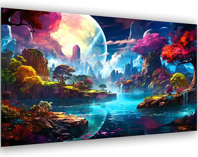 5D Large Size Diamond Art Kits for Adults Big Diamond Painting Kits for Adults Beginners, DIY Extra Large Paint by Diamond Gem Art Dots Painting Kits for Walls Decor 27.6x16inch (Moon Landscape)