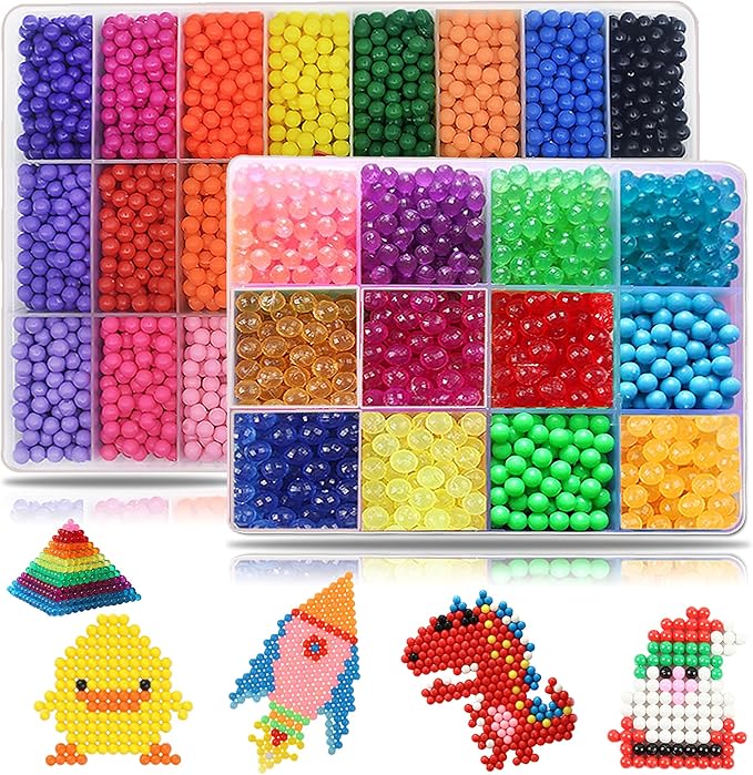 kacaga 8500 beads non-iron magic fuse beads kit 5mm 36 colors no heat bead creative refill set diy toys for kids