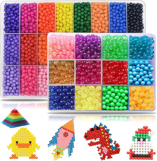 kacaga 8500 beads non-iron magic fuse beads kit 5mm 36 colors no heat bead creative refill set diy toys for kids