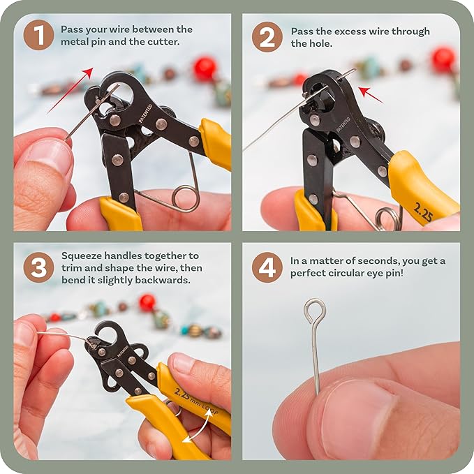 The Beadsmith Original One Step Looper – Create and Trim Consistent 2.25 mm Loops for Jewelry Making, Use With 24-18g Craft Wire (Patented)