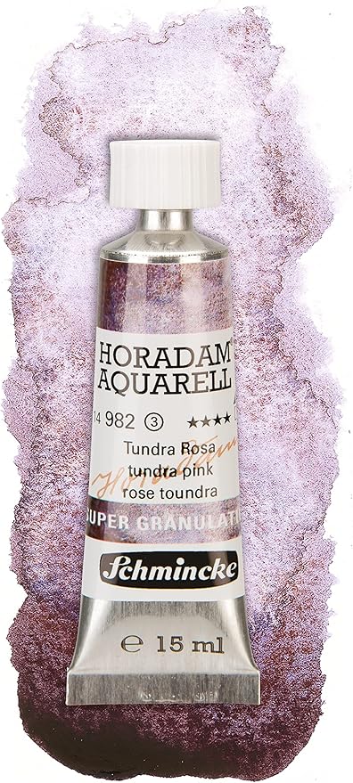 Schmincke - HORADAM® AQUARELL, Super-Granulation Set Tundra, 5 x 15 ml tubes, 74 850 097, wooden box, very strong granulating colors, finest, supergranulating watercolors